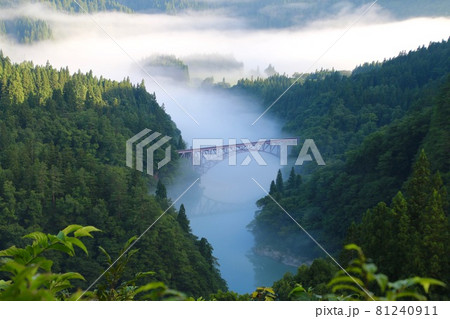 霧幻峡・只見線・第1橋梁（福島県・三島町） 81240911