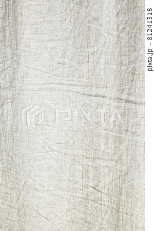 White crumpled linen fabric 81241318