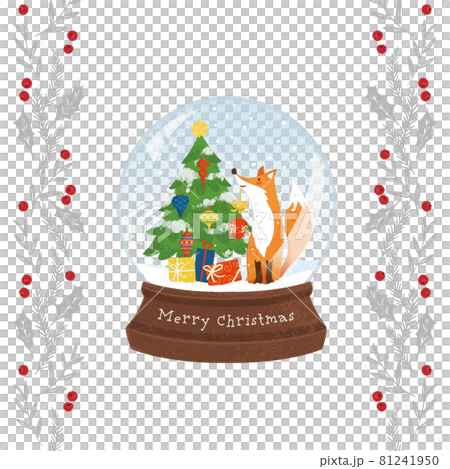 Snow globe and Christmas garland plaque Snow globe and Christmas garland plaque 81241950