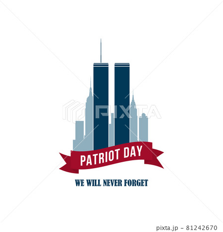 9/11 Patriot Day card with Twins Towers. 81242670