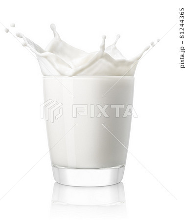 glass of milk with splash isolated on white glass of milk with splash isolated on white 81244365