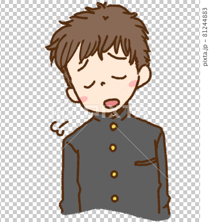 ため息・がっかり・諦めモードの制服(学ラン)の男子学生 81244883