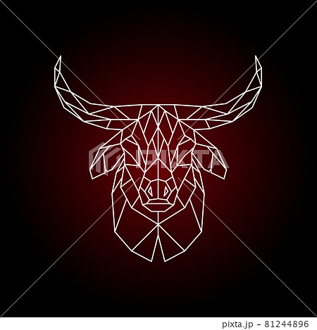 Geometrical head of a bull. 81244896