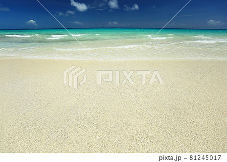 沖縄　伊良部島　渡口の浜　透明度抜群の海 81245017