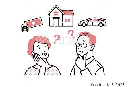 人物 相続について考えるシニア夫婦 81245903