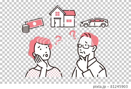 人物 相続について考えるシニア夫婦 81245903