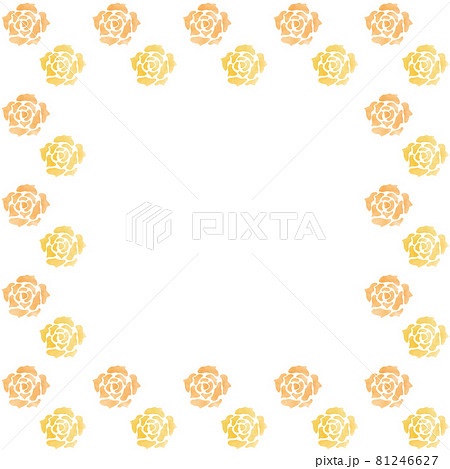 水彩風バラのフレーム 81246627