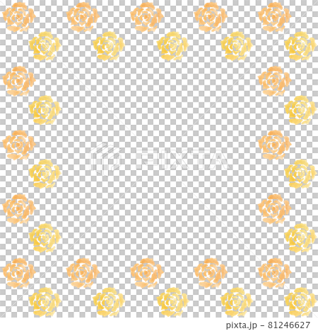 水彩風バラのフレーム 81246627