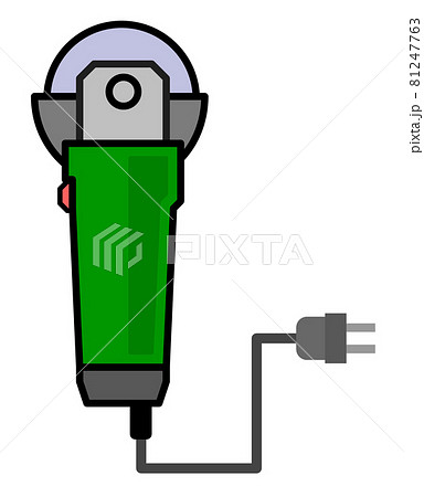 研磨用の電動工具グラインダーのイラスト画像 研磨用の電動工具グラインダーのイラスト画像 81247763