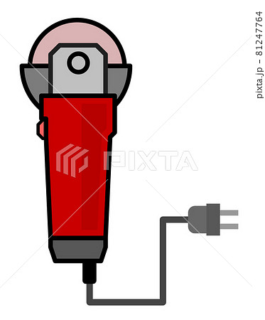 研磨用の電動工具グラインダーのイラスト画像 研磨用の電動工具グラインダーのイラスト画像 81247764