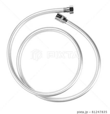 Corrugated hose shower Isolated on white background. 81247835