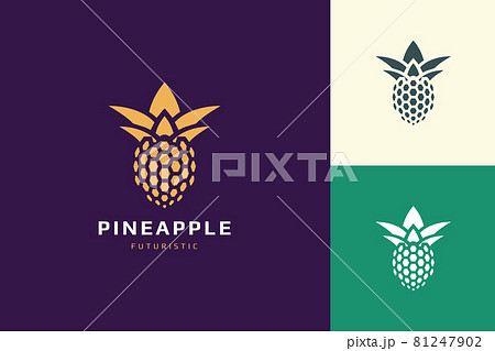 Pineapple database or technology logo inのイラスト素材