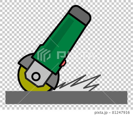 グラインダーで切断するイラスト画像 81247916
