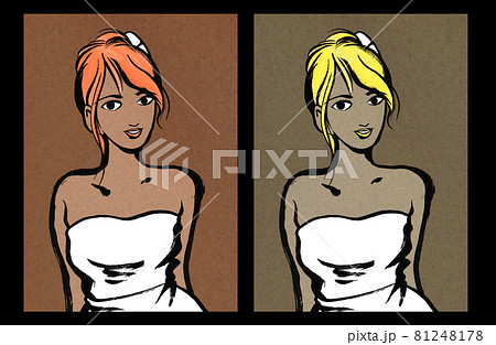 女性,タンクトップ,筆絵012 女性,タンクトップ,筆絵012 81248178