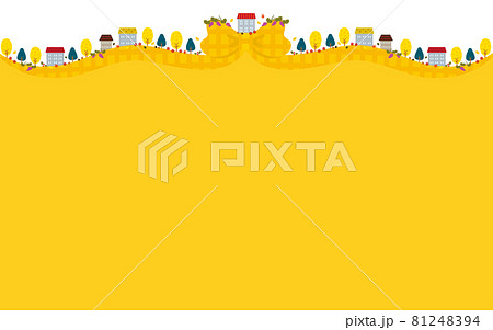 素材-かわいい家（秋の風景）10-1ベク 81248394