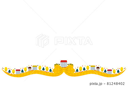 素材-かわいい家（秋の風景）8-1ベク 81248402