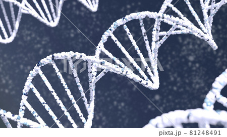 DNA Close up on Blue background., 3D rendering. 81248491