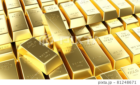 Gold bar for Business., 3D rendering. 81248671