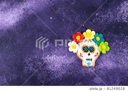 Day of the Dead cookies in shape of sugar skull. Day of the Dead cookies in shape of sugar skull. 81249028