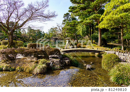 早春の金沢旅行　兼六園・徽軫灯籠 81249810