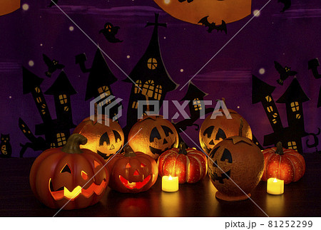 ハロウィンイメージ　ハロウィンナイト　お化けカボチャ　イメージ素材 81252299