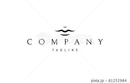 Vector logo on which an abstract image of female lips in a minimalist style. 81252984