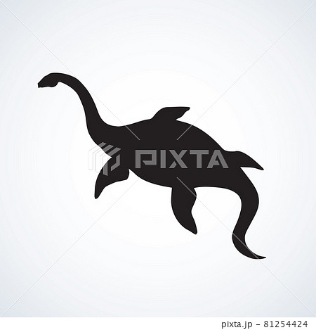 Plesiosaur dinosaur. Vector drawing 81254424