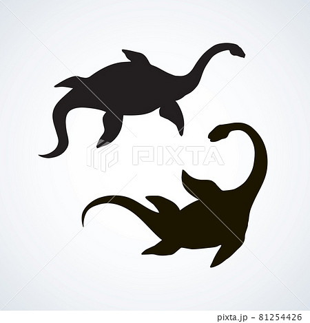 Plesiosaur dinosaur. Vector drawing 81254426