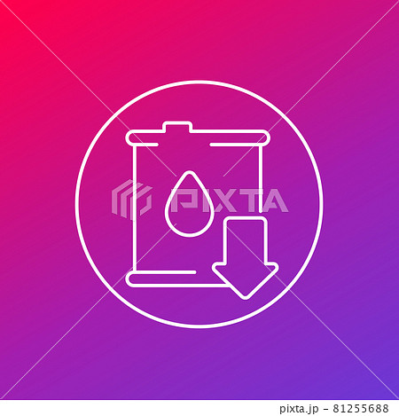 oil price drop or reduction linear icon 81255688