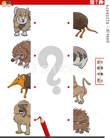 match halves of pictures with animals educational game match halves of pictures with animals educational game 81256474
