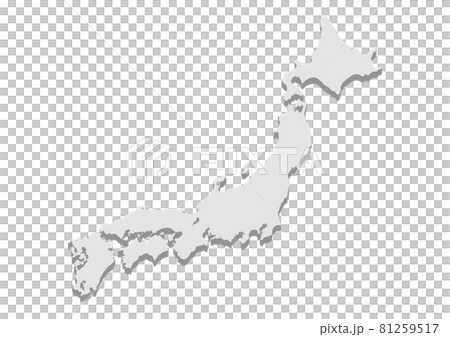 日本地図イラスト＿3D＿立体＿wh 81259517