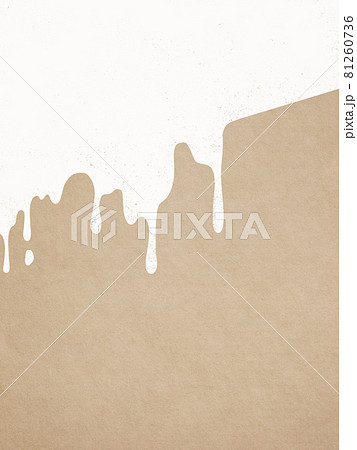 クラフト紙と白い塗料のイラスト素材