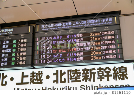 東北・上越・北陸新幹線東京駅の案内表示 東北・上越・北陸新幹線東京駅の案内表示 81261110