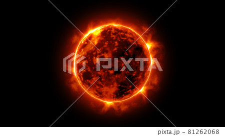 Solar Sun on Black Background Solar Sun on Black Background 81262068