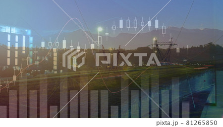 Graphs and statistics on a highway with transmission towers 4k Graphs and statistics on a highway with transmission towers 4k 81265850