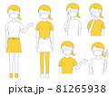 マスクをしている女性店員のシンプルなイラスト マスクをしている女性店員のシンプルなイラスト 81265938