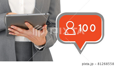 Businesswoman typing on her tablet 4k Businesswoman typing on her tablet 4k 81268558