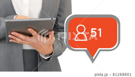 Businesswoman typing on her tablet 4k Businesswoman typing on her tablet 4k 81268601