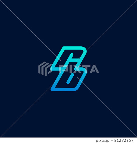 RB Logo lettering design vector on dark blue background. modern line logo design concept template 81272357