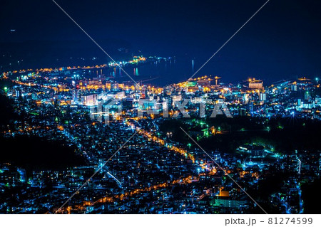 北海道小樽市の夜景 北海道小樽市の夜景 81274599