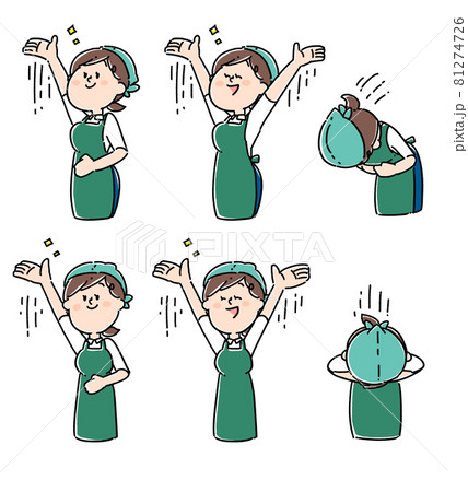 店員さん(女性)「ご案内/おじぎ」元気ver. 店員さん(女性)「ご案内/おじぎ」元気ver. 81274726