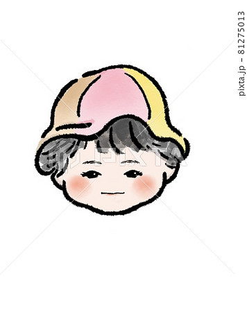 帽子を被った小さい女の子の顔のイラスト素材