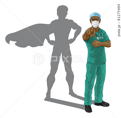 Superhero Nurse Doctor with Super Hero Shadow Superhero Nurse Doctor with Super Hero Shadow 81275994