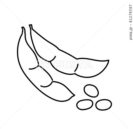 枝豆 野菜 イラスト 白黒 モノクロ のイラスト素材