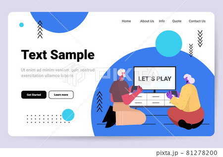 senior couple having fun grandparents playing video games mature man woman using wireless gamepads controllers 81278200