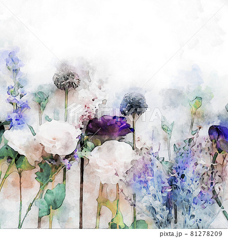 Abstract beautiful watercolor plant bouquet Abstract beautiful watercolor plant bouquet 81278209