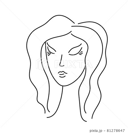 Woman silhouette art line face. Elegant female... - Stock Illustration  [81278647] - PIXTA