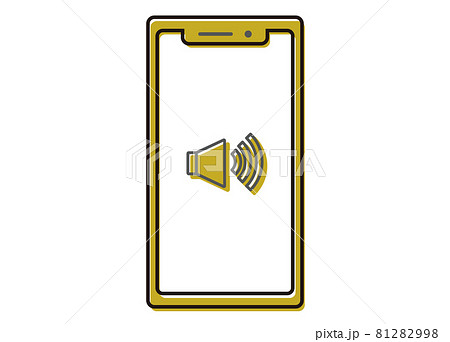 スマートフォン　スピーカーイメージイラスト　ラインイラスト　正面 81282998