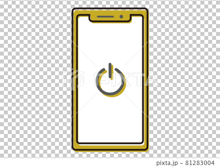 スマートフォン　電源イメージイラスト　ラインイラスト　正面 81283004