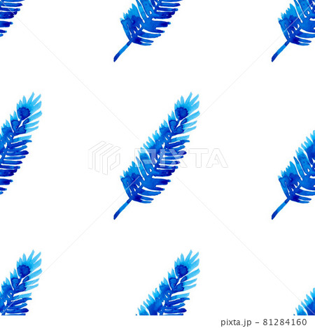 XMAS watercolor Branch Pine Tree Seamless Pattern in Blue Color. Hand Painted Floral Branches fir tree background or wallpaper for Ornament, Wrapping or Christmas Gift XMAS watercolor Branch Pine Tree Seamless Pattern in Blue Color. Hand Painted Floral Branches fir tree background or wallpaper for Ornament, Wrapping or Christmas Gift 81284160